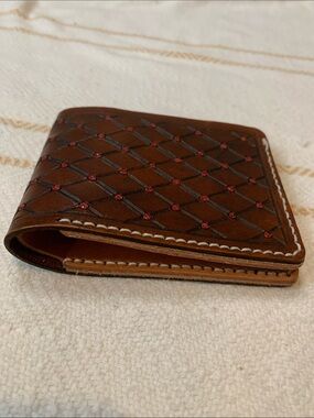 Stitched Leather Bi-fold Wallet
